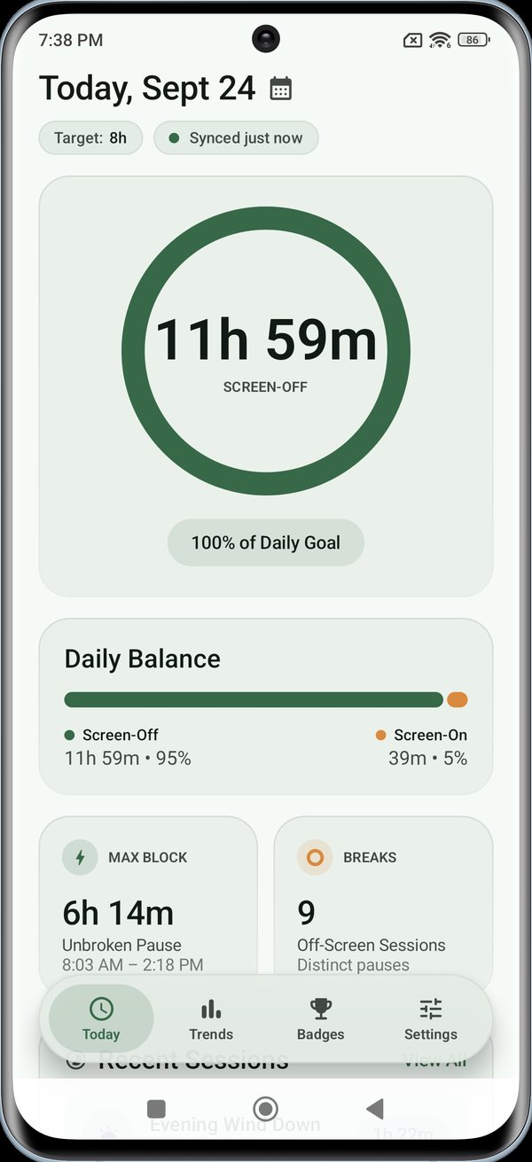 Halt Today screen